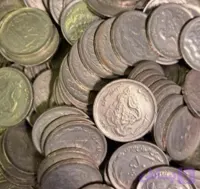 سکه ۵ تومانی مسی کارکرده تمیز خاص و کمیاب پک ۵ عددی