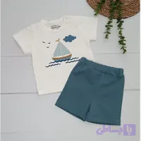 تیشرت شلوارک بچگانه طرح دریا جنس نخ پنبه ۶ ماه تا ۳ سال