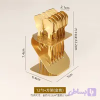 قاشق مربا خوری ، مزه خوری همراه استند استیل طلایی