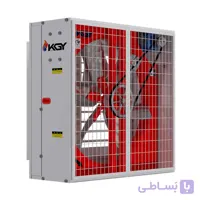 هواکش صنعتی 3 فاز 100 سانتیمتری دمپردار تسمه‌ای کولاک گستر یزد مدل KGF100