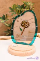 آینه دکوراتیو رومیزی تیفانی گلس مدل «رز » با جاشمعی وارمر