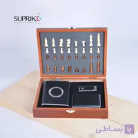 ست هیپ فلاسک و فندک و جاسیگاری با شطرنج