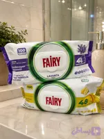 دستمال مرطوب سطوح فیری Fairy رایحه لیمویی بسته 100 عددی