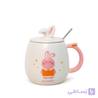 ماگ خرگوشی سرامیکی برجسته قاشق‌دار ۴۰۰ میل