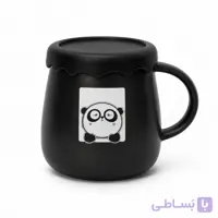 ماگ پاندایی ست سرامیکی برجسته درب‌دار ۴۵۰ میل