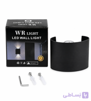 چراغ دیواری روکار دو طرفه LED قطاری ۲ وات بدنه مشکی WR LIGHT