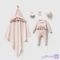 ست 5 تیکه بیمارستانی بافت و موسلین گلی نیپرلند ترک جعبه دار
