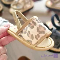 پاپوش صندل دخترانه توری پلنگی ترک