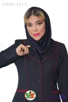 مانتو شلوار اداری | مدل آرینا | یقه دلبری مغزی دوزی | کد 2013