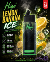 یکبار مصرف هیگو پرومکس 8000پاف لیمو موز یخ| Higo pro max LEMON BANANA ICE 8000