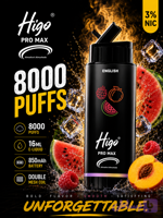 یکبار مصرف هیگو پرومکس 8000 پاف انگلیسی(میوه خنک)|Higo pro max english 8000