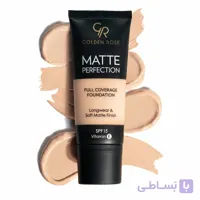 کرم پودر مات پرفکشن فول کاور تیوپی گلدن رز Golden Rose Matte Perfection SPF15