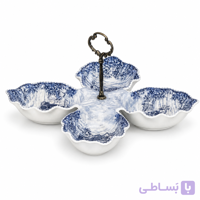 اردوخوری ۴ خانه سرامیکی دسته‌دار طرح کلاسیک
