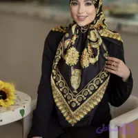 روسری ابریشم توییل تاج گلدونه