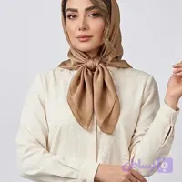روسری زنانه مدل قواره کوچک ساده ساتن پتینه