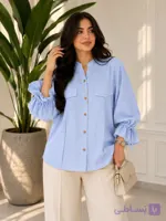 شومیز لینن پری عروسکی فری‌سایز ۳۸تا۴۸