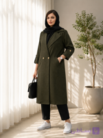 مانتو دانشجویی پرشین مکانیک فری‌سایز ۳۸تا۴۶ سلین