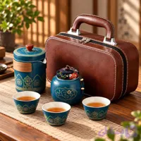 ست چای‌خوری کیف‌دار | قوری و ۳ فنجان، مناسب هدیه