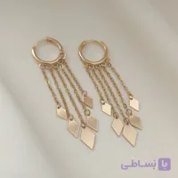 گوشواره آویز لوزی ژوپینگ | زیورالات فاطیما