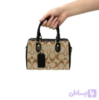 کیف دوشی و دستی زنانه طرح برند Coach رنگ خاکی قهوه‌ای