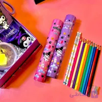 مداد رنگی لوله ای کرومی 10 رنگ + 2 مداد مشکی و تراش