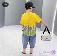 تیشرت وشلوارک پسرانه طرح حروف انگلیسی وارداتی