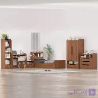 سرویس تخت خواب ملامینه  یک نفره اعیان مدل FH997 سایز 90×200 سانتی متر مجموعه شش عددی
