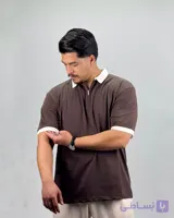 تیشرت نیم زیپ یقه دو رنگ