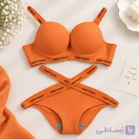 سوتین زنانه ست /شورت و سوتین فنردار اسپورت کاپC مدل پددار قالبی Push-up، Contour، Molded