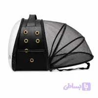 کیف حمل پرنده پارک دار چرمی + چوب نشیمن+ دانخوری