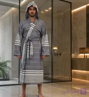 حوله تن پوش تمام نخ یزدی با آبگیری فوق العاده رنگ یاسی