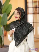 روسری دلوان پارچه حریرنخ 6طرح در جین و پک 60تایی