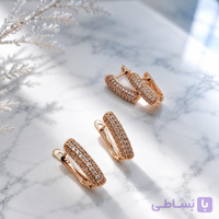 گوشواره نگینی مشابه به طلا ژوپینگ