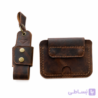 ست جاکارتی و جاکلیدی چرمی دست دوز مدل بلوط | گالری چرم شیلان