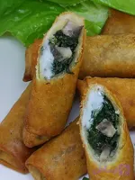 رول قارچ و اسفناج با پنیر