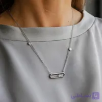 گردنبند استیل ضدزنگ مدل بیضی مینیمال
