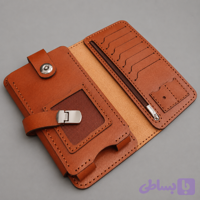 کیف پول K2135 نیمه آماده چرم گاوی فلوتر عسلی