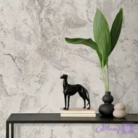 کاغذ دیواری طرح انتزاعی سفید-نقره‌ای کد ۱۱۰۹۰