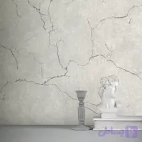 کاغذ دیواری طرح رگه‌دار-پتینه نقره‌ای کد ۱۱۰۹۱