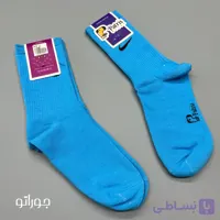 جوراب ساقدار نخ پنبه پاتریس مدل کشدار آبی