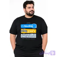 تیشرت مردانه سایز بزرگ طرح گرافیکی ترکیبی (Adventure & Coca-Cola)