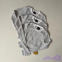 کراپ آستین بلند راه راه یقه گرد