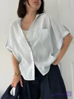 شومیز زنانه دکمه ای تابستانی سایز فری رنگبندی مختلف