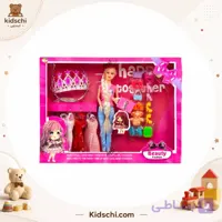 عروسک باربی همراه تاج و لباس کد ۱۰۶۹