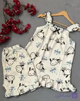 تاپ و شورتک راحتی زنانه پارچه نخ موسلین کد ۱۰۵۳
