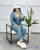 ست بلوز و شلوار راحتی زنانه ساتن ابريشم کد ۱۰۹۷