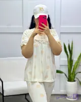 بلوز و شلوارک راحتی زنانه پارچه نخ پنبه گرم بالا کد ۱۰۰۵