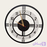طرح لیزر ساعت دیواری سیاه و سفید برجسته _فرمت EPS, PNG, CDR