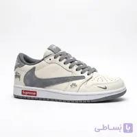 کفش زنانه ترویس ایرفورس طوسی کرم Nike Jordan Travis Scott Air Force 1