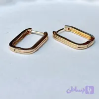 گوشواره حلقه‌ای دخترانه ژوپینگ طرح مستطیل لبه گرد